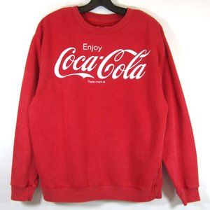 Coca-Cola Sweatshirt Red Crew Neck LRG Dynamic Ribbon Chest Script Spell Out